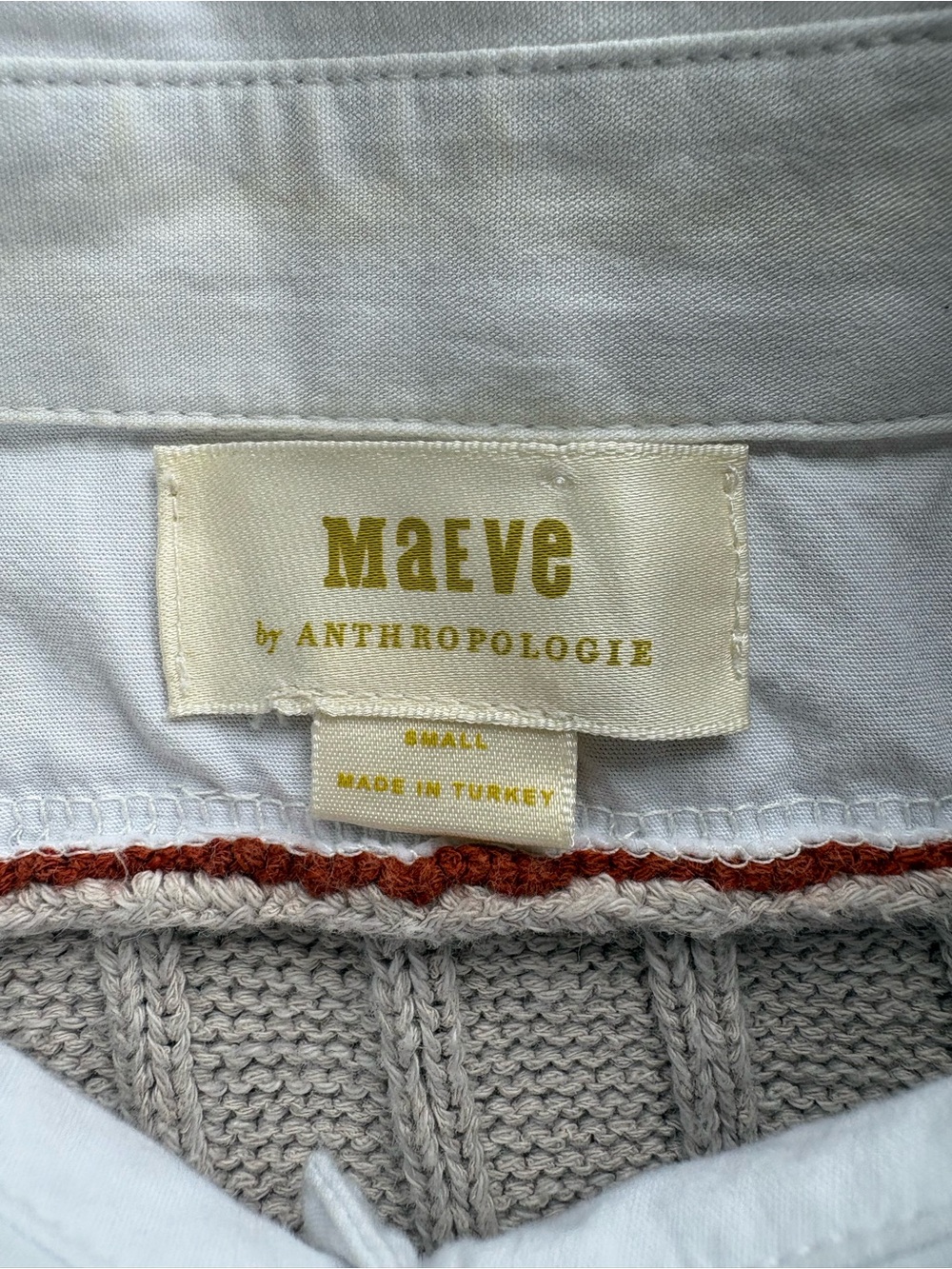 Maeve by Anthro Beige Cable Knit Cricket Sweater Top, Timeless V-neck Size Small - Picture 14 of 14